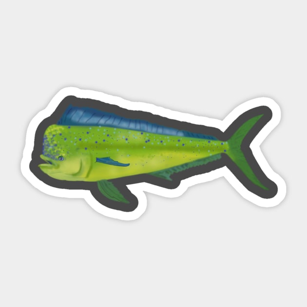 Mahi Mahi aka the Dolphin Sticker by Hook Ink